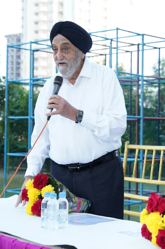 Mr. Sarpal Singh Patron Addressing the Audience